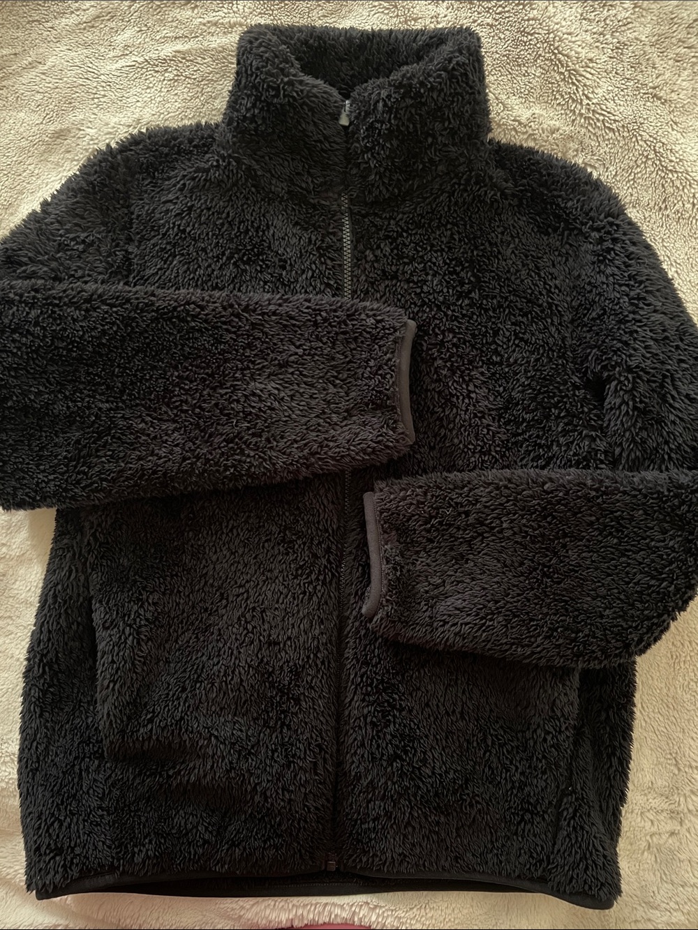 Uniqlo Women's Black Teddy Fleece Zip Jacket